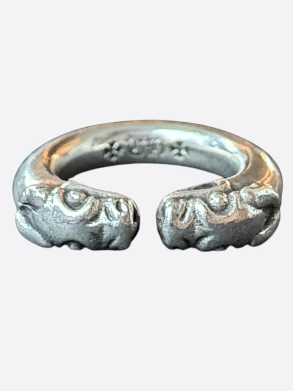 Chrome Hearts Silver Double Dog Ring